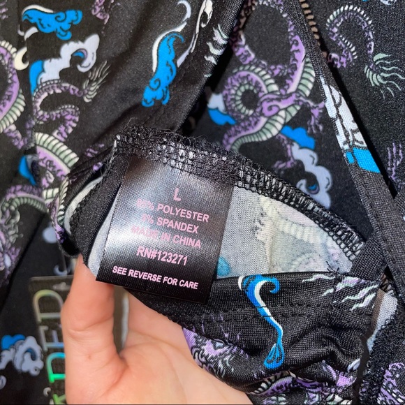 Dragon Print Long Sleeve Cut Out Back Top - Picture 5 of 5